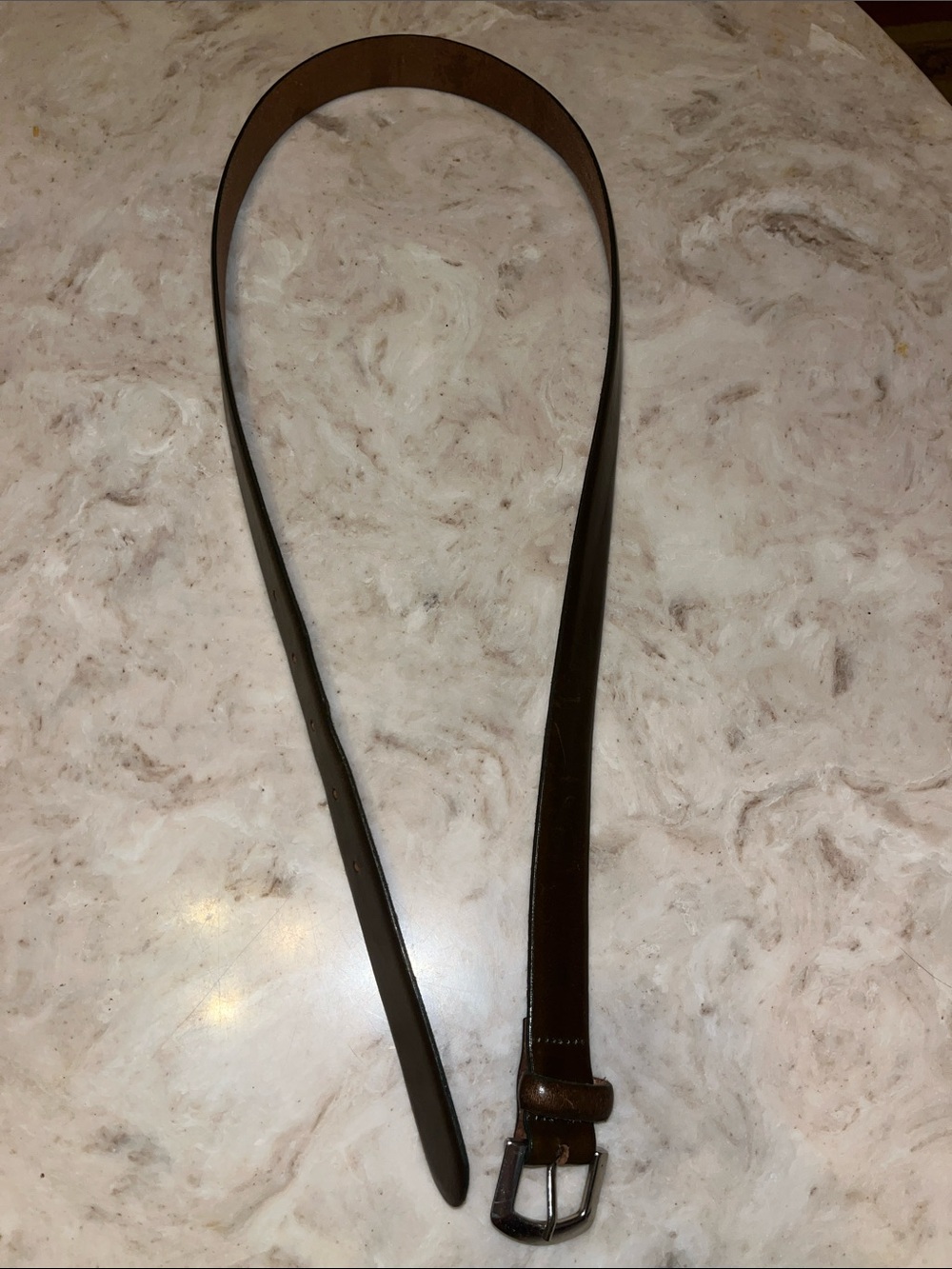 Banana Republic Dark Brown Leather Belt with Silver Buckle